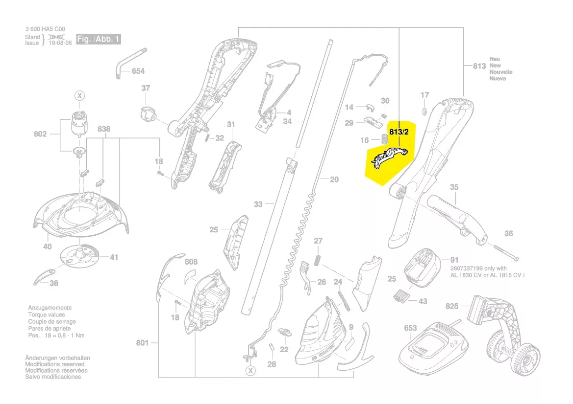 gachette commande interrupteur réf. 2 609 005 973 Bosch